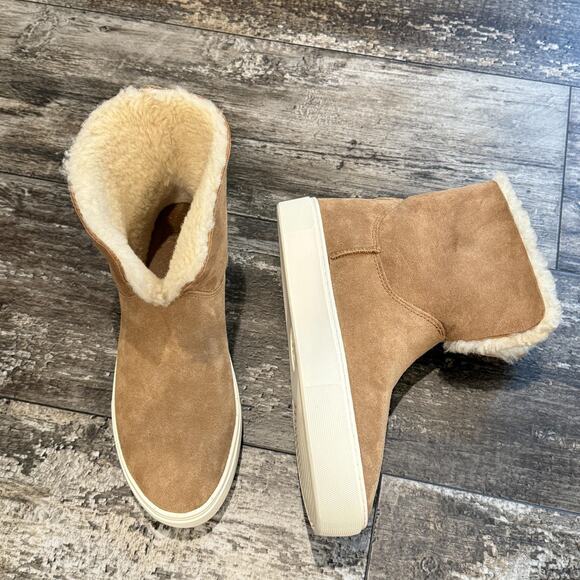 UGG Boots Womens Size 8 Brown Neumel Platform Shearling Lined Suede Winter Shoes - Picture 14 of 14